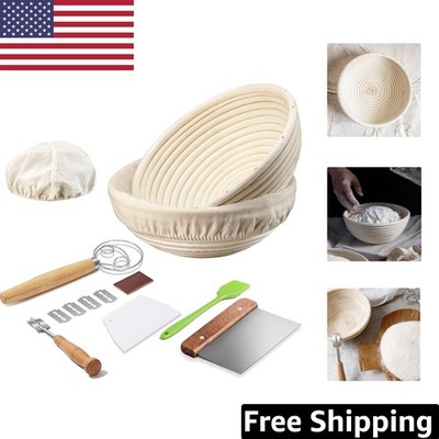 Lightweight 9 Inch Sourdough Proofing Basket Set - Rattan & Liners Included