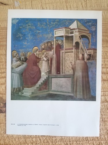 GIOTTO ART PRINT BIRTH OF VIRGIN MARY.12" x 9" BOOKPLATE - Picture 2 of 2