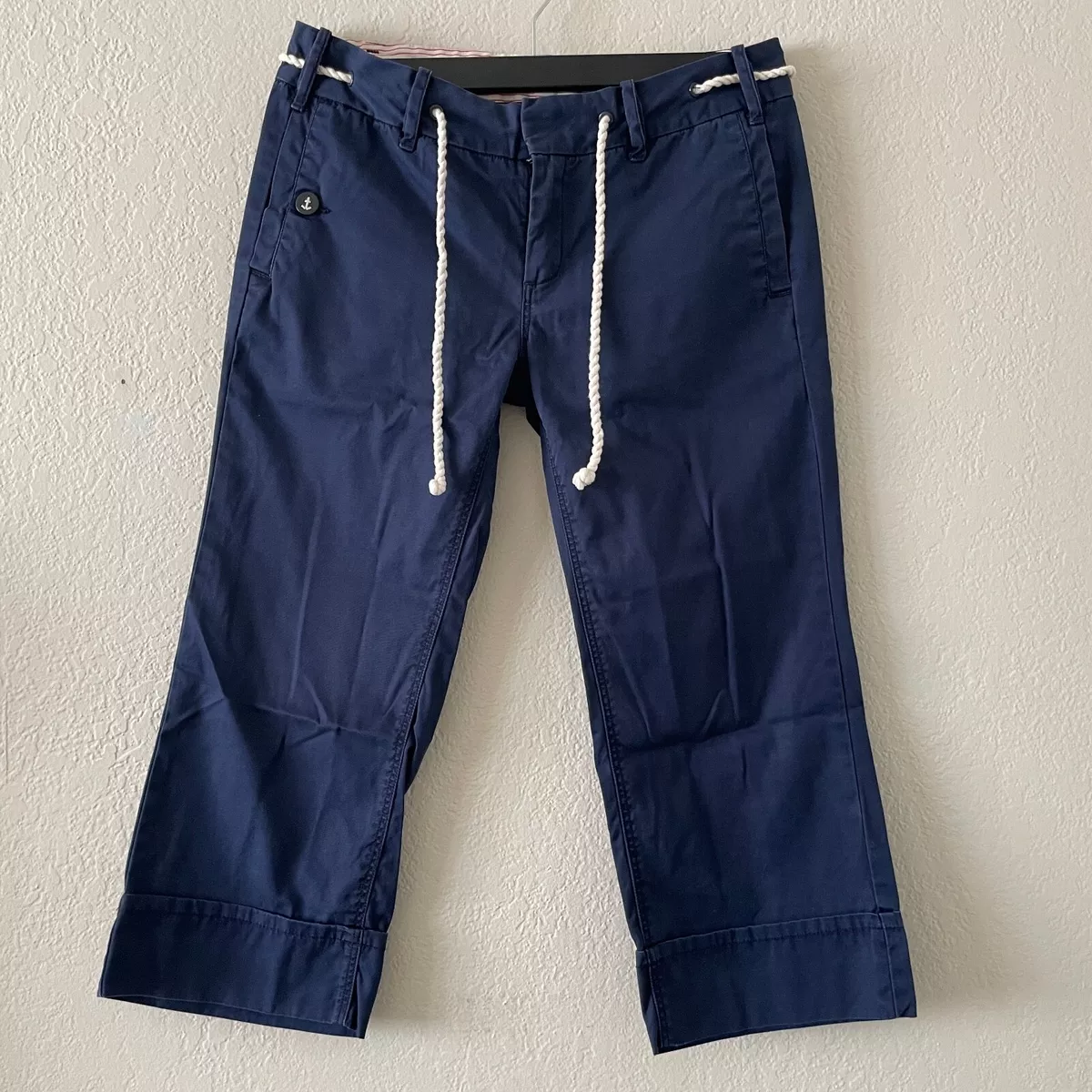Navy blue capri pants outlet