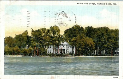 Kosciuszko Lodge Winona Lake Indiana Postkarte Geschickt 1940