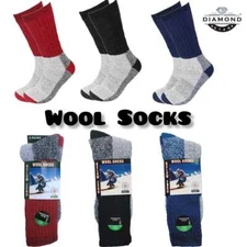 6 Pairs Men's  Wool Socks Warm Thermal Socks Insulated Cold Weather Winter Socks