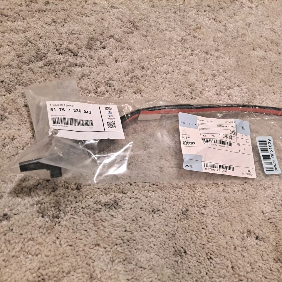 Lh. Sello vertical puerta trasera izquierda delantero bmw 740i, 750i 740e xDrive 2016-2022 fabricante original Foto 3 de 4