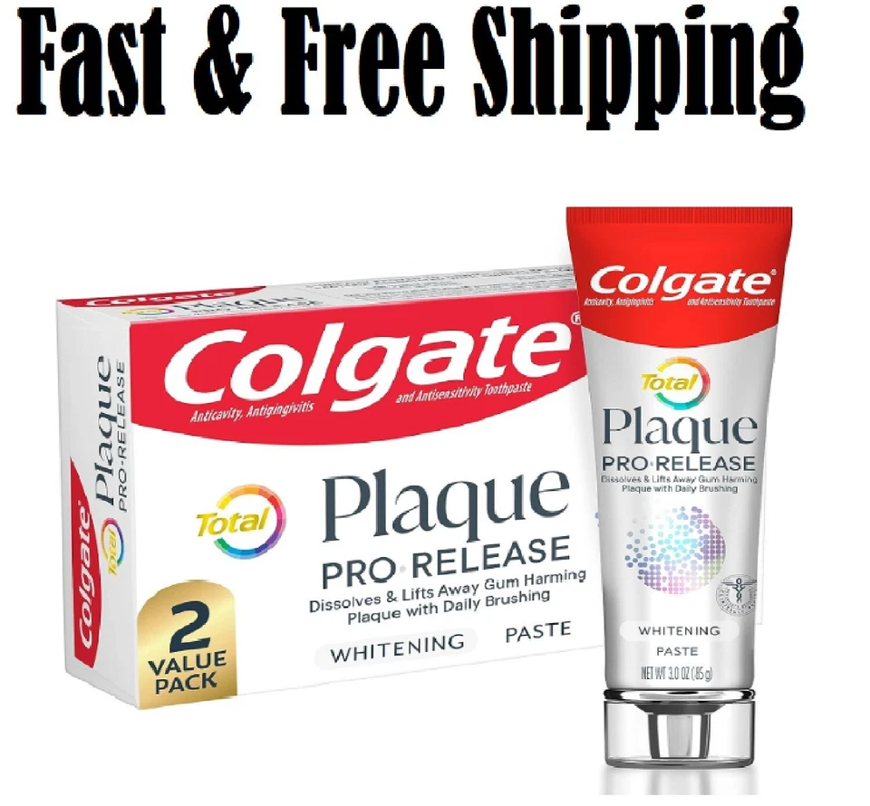 Colgate Total Plaque Pro Release Whitening Toothpaste - 3 oz - 2pk - Image 1 of 4