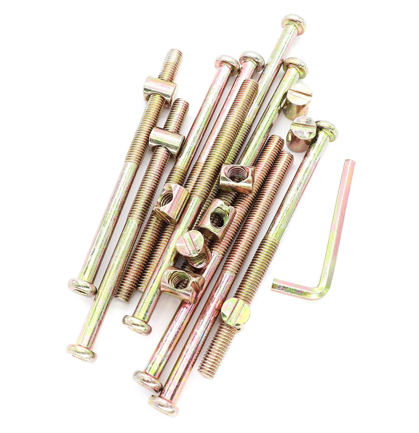 Binifimux Bunk Bed Bolts and Barrel Nuts, M8 X 120Mm Hex Drive Socket Cap Furnit