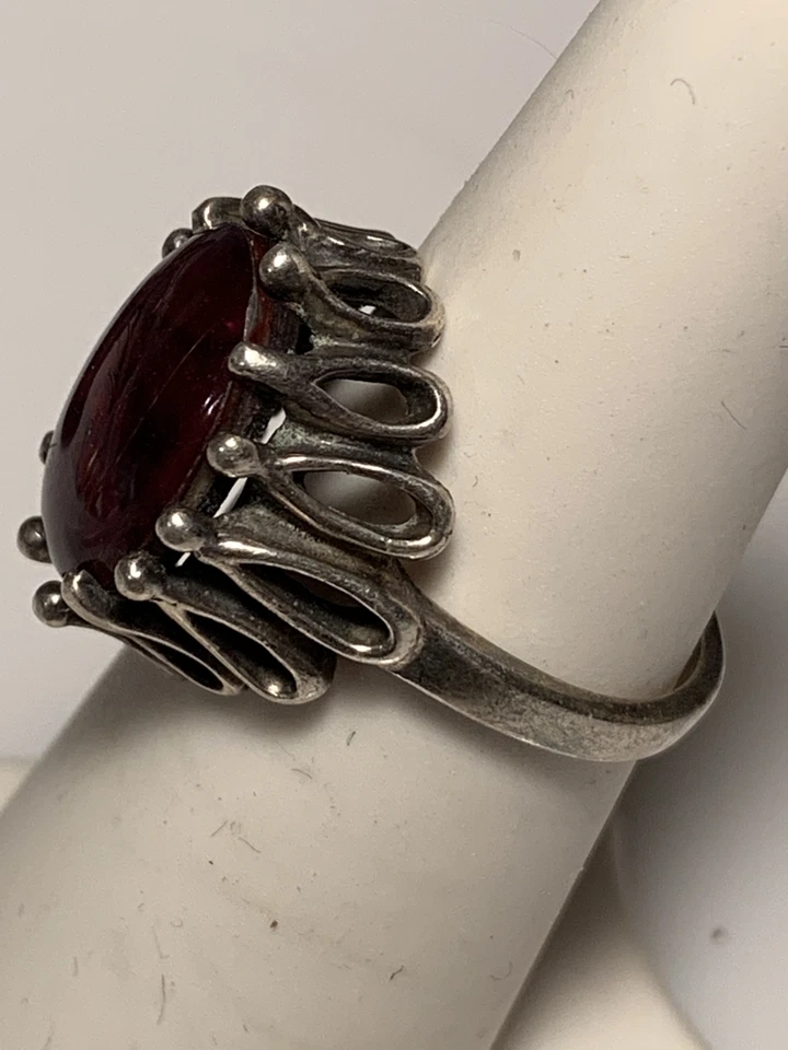 Kabana Sterling Silver Magenta Paua Abalone Gemstone Ring Size 8 * - Image 2 of 3