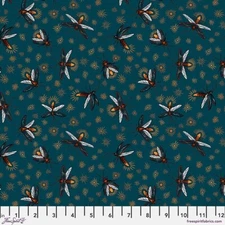 Free Spirit Garden Bed by Rachel Hauer PWRH103 Turquoise Fireflies  Cotton