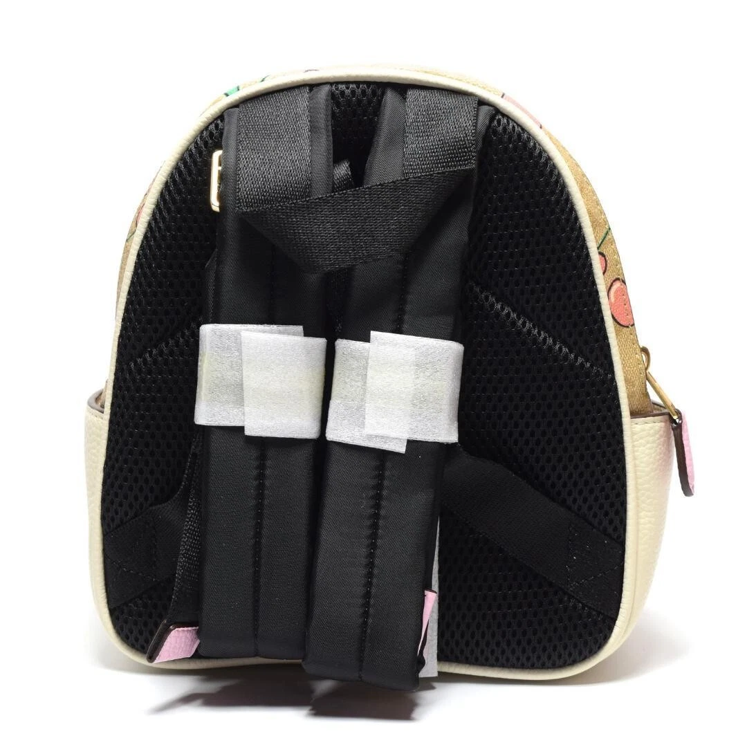 Zaino Coach Mini Corte Firmato Tela Cuore Stampa Ciliegia