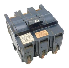 Federal Pacific NB320 3-Pole Stab-Lok Circuit Breaker 20A 120/240VAC 3PH Bolt-On