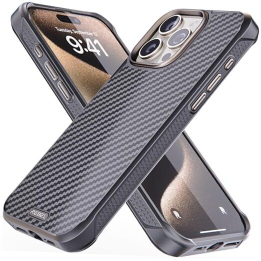 Case for [Gen-5 Aramid Fiber] Strong MagSafe iPhone 15 Pro Max Black