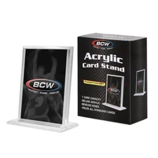 (3) BCW Toploading Vertical Deluxe Acrylic Trading Card Stand Display Holder