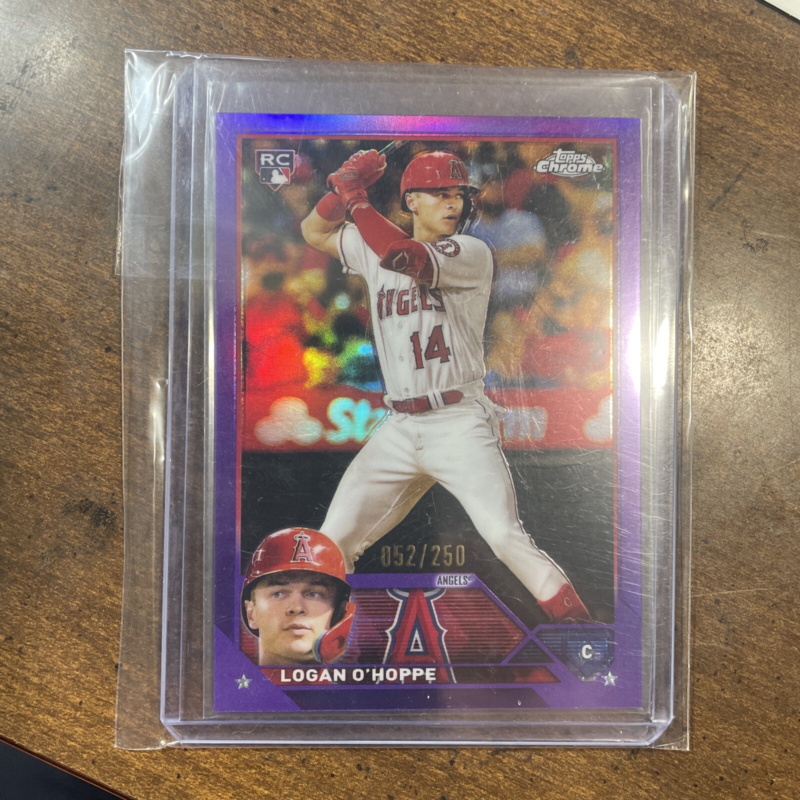 2023 Topps Chrome #188 Logan O’Hoppe Purple Refractor #’d 052/250