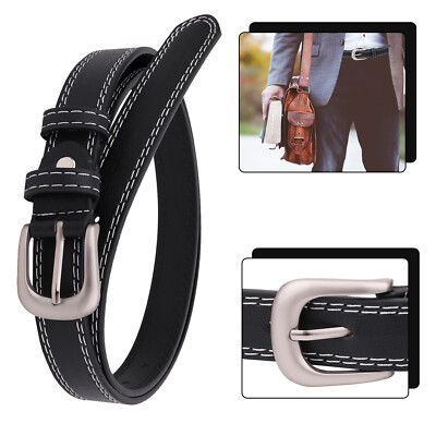 25 mm breit Herren schmal schwarz Schnalle Gürtel Partykleidung verstellbar Rollen Dornschließe