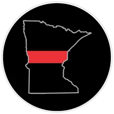 First Responder Thin Red Line Minnesota Firefighter Bumper Sticker Decal 5"
