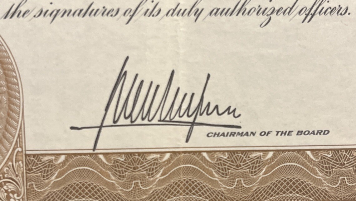 1960 Reliance Mfg. Co. Stock Certificate #NC07364, (Chicago, IL)