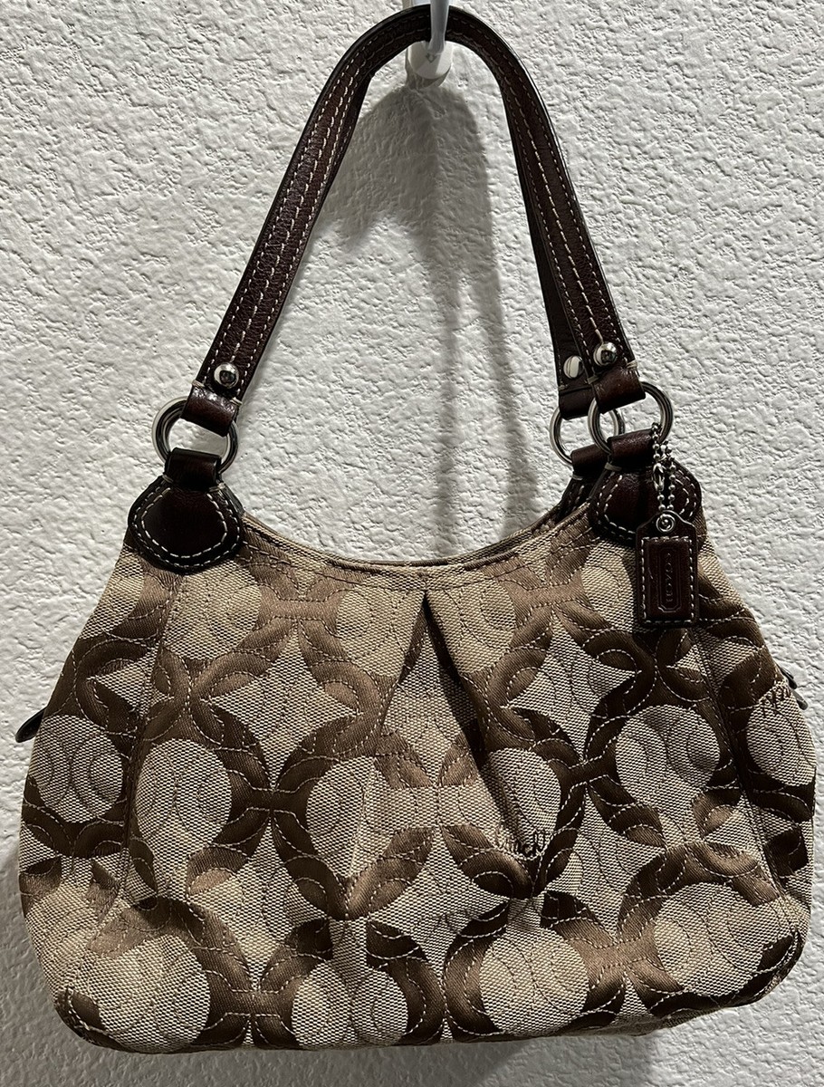 Coach Hand Bag D0982-42949 Brown/Tan with Lilac inside