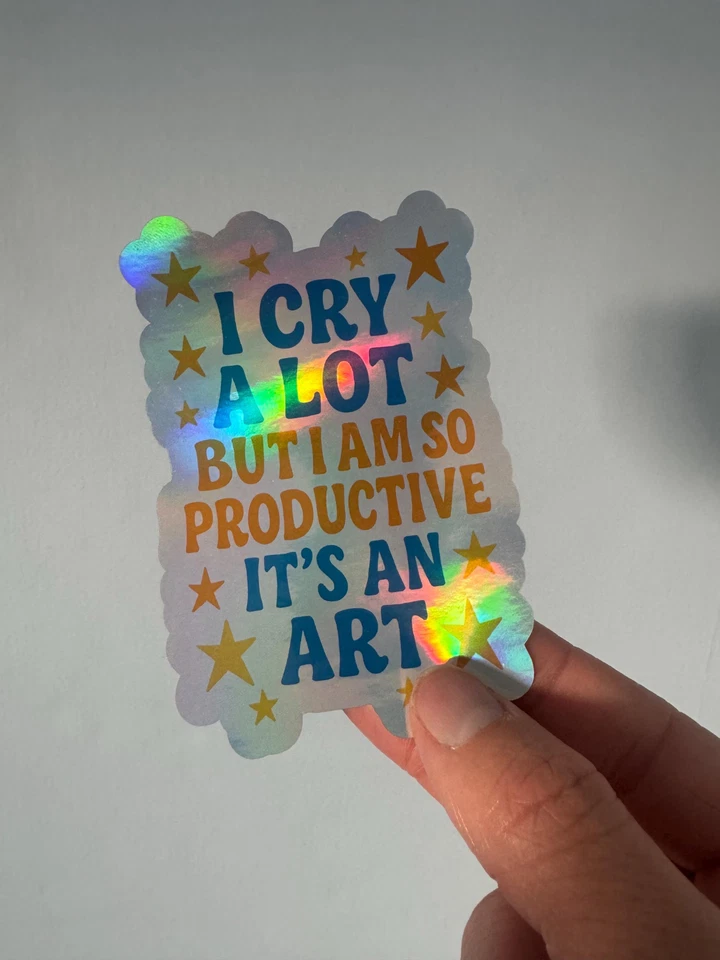 Swiftie Lyric Sticker | “I cry a lot but I am so productive it’s an art” - Image 2 of 2