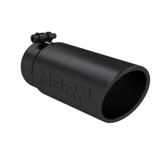 MBRP Black Round Rolled Edge Angle Cut Muffler Tip (3.5" IN, 4" OUT, 10" L)