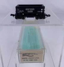 ATLAS # 2452 SOO Line 81698 21 Ft Ore Car Freight Train Car N Scale Case