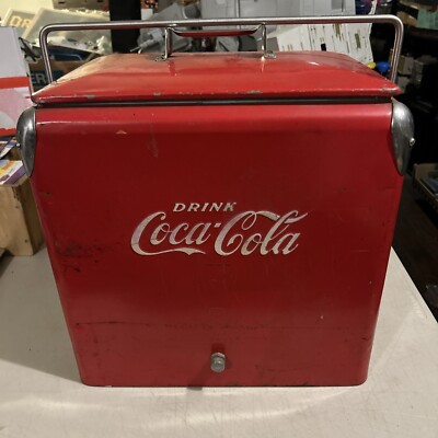 Vintage 1950's Coca Cola Ice Chest Picnic Cooler. ESP Canada MFG