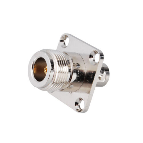 NEW N female to BNC Jack 4 hole flange Panel Mount RF straight connector adapter - Picture 3 of 3