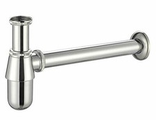 Scarico Sifone a Bottiglia Lavandino Sotto Lavabo Cromato 1" 1/4 con Rosone