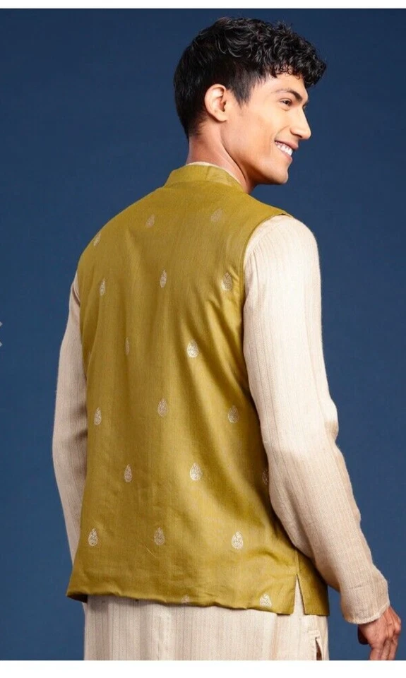 Хлопок первоклассный мужской напечатано мандарин воротник Rogan Неру куртка Быстрая доставка - Изображение 3 из 4