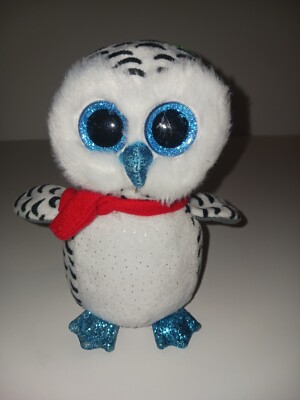 Ty Beanie Boos Nester White Christmas Winter Holiday Owl 7  Scarf/ Earmuffs