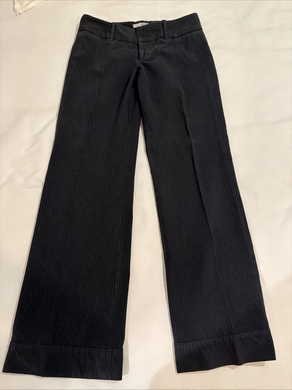 Joie Women’s Black Pinstripe Wide Leg Dress Pants Size 6 