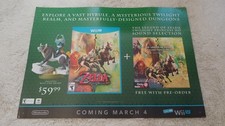 Zelda Twilight Princess  Promotional Display Store Poster Nintendo Wii U Amiibo
