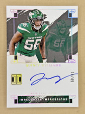 2024 Panini Impeccable Quincy Williams IMPRESSIONS autographed /49 New York Jets