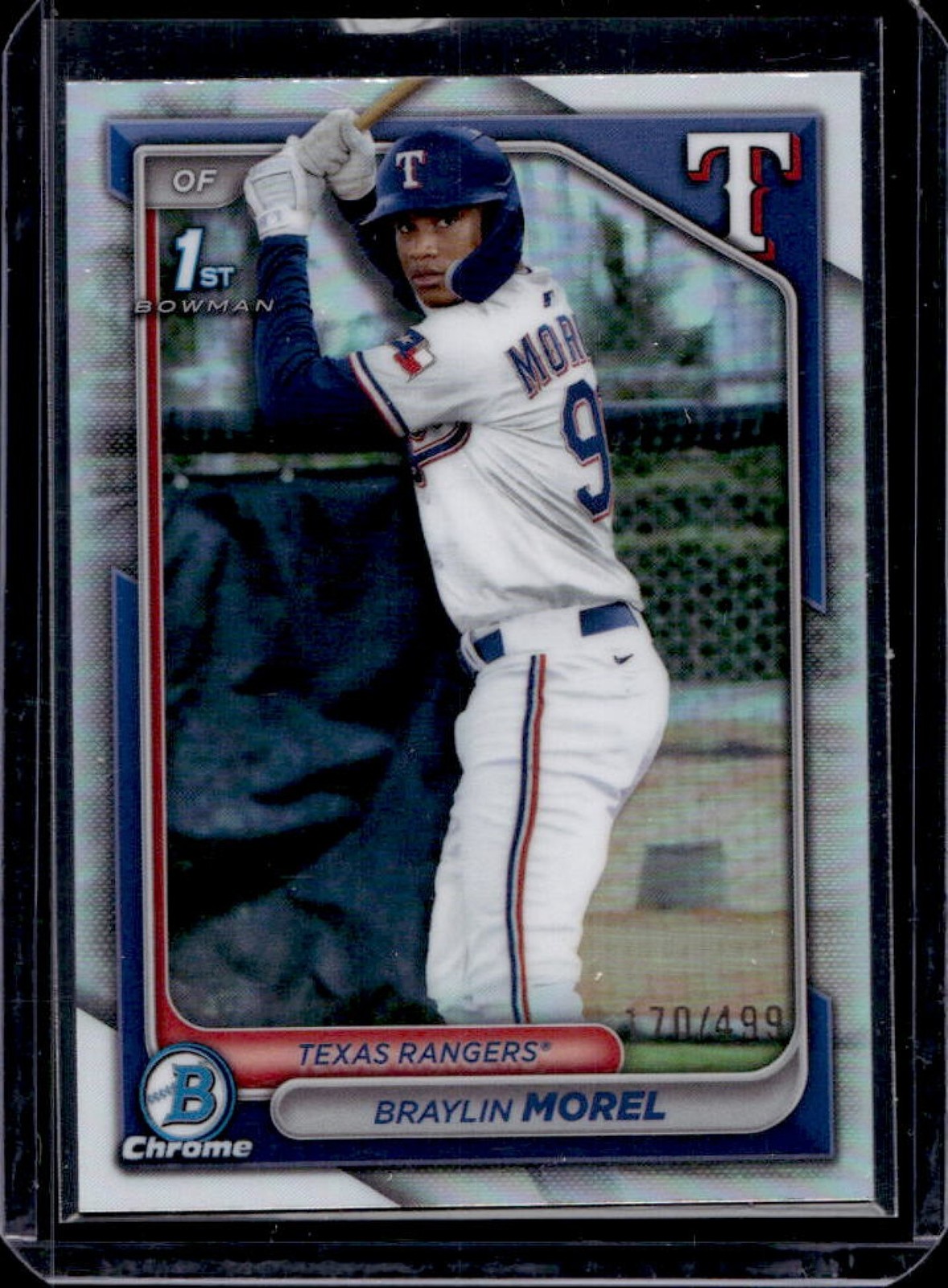 2024 Bowman Chrome Braylin Morel Refractor 1st #170/499 Rangers