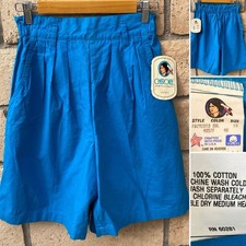 Vintage 80s 90s Cherokee Cotton Shorts Misses 10 Blue USA Original Tag