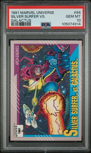 1991 Marvel Universe #94 Silver Surfer vs Galactus PSA 10 Gem Mint Marvel Card