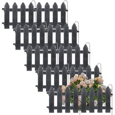 10x Kunststoff Gartenzaun Grau Grenze Palisade Einfassung Rasen 2m