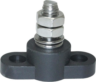 Insulated Battery Power Junction Post Block 3/8 Lug X 16 Thread (Black) GroundCo