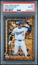 2025 Topps Gilded Shohei Ohtani #68 Gold Wave Refractor 74/75 PSA 8 DODGERS!!!!!