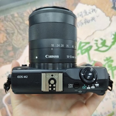 Canon EOS M2 Black Digital Mirrorless Camera w/ EF-M 18-55mm Tested Working