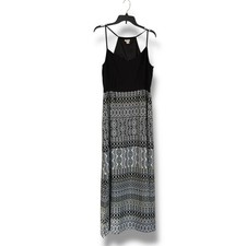 J Crew Factory Maxi Dress Sleeveless Black Geometric Dress Size 12