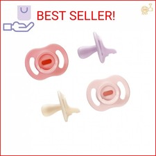 Tommee Tippee Ultra-Light StayPut Pacifier, One-Piece Silicone Design, 0-6m, 4 P