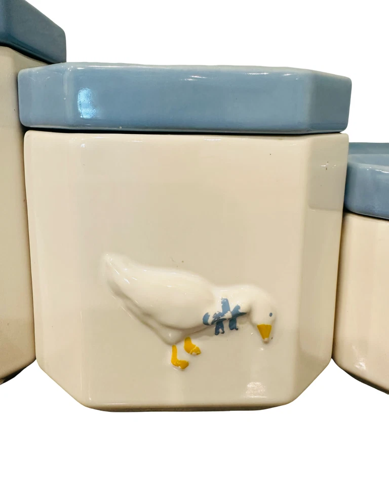 Juego de 4 botes de cerámica Goose con tapas vintage  Foto 3 de 4