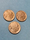 New Listing1918 P D S Three Restored Buffalo Nickels - Free Shipping- A484