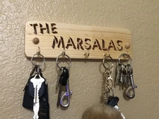 Handmade Personalized Wood Key Holder, Wall Decor, Custom Family Gift.