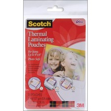 Scotch Thermal Laminator Pouches 3 Mil 20/Pkg-4"X6"