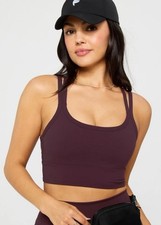 Fabletics Principal Longline Purple Medium Impact Sports Bra Size Small NWT