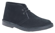 Image of Roamers M400 Black 2 Eyelets Mens Suede Desert Boots