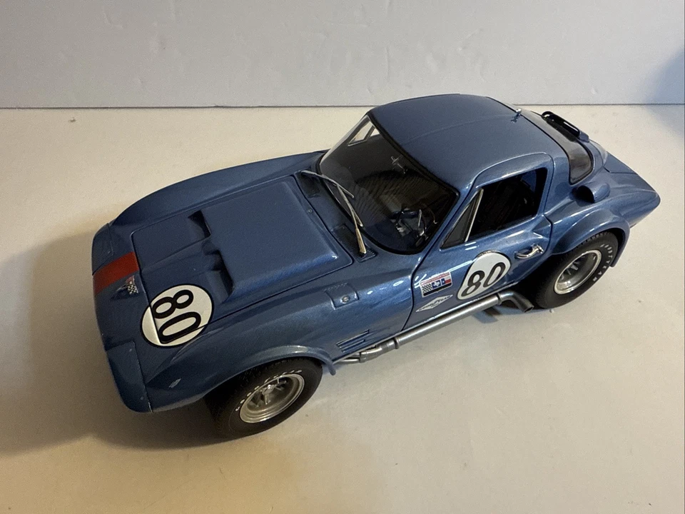 Corvette Grand Sport #80 1963 1:18 Exoto Racing Legends cupé azul diecast nuevo en caja Foto 3 de 4