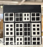 4 x IKEA White/Black Patterned Drona Storage Boxes For Kallax Unit 906.101.86 BN