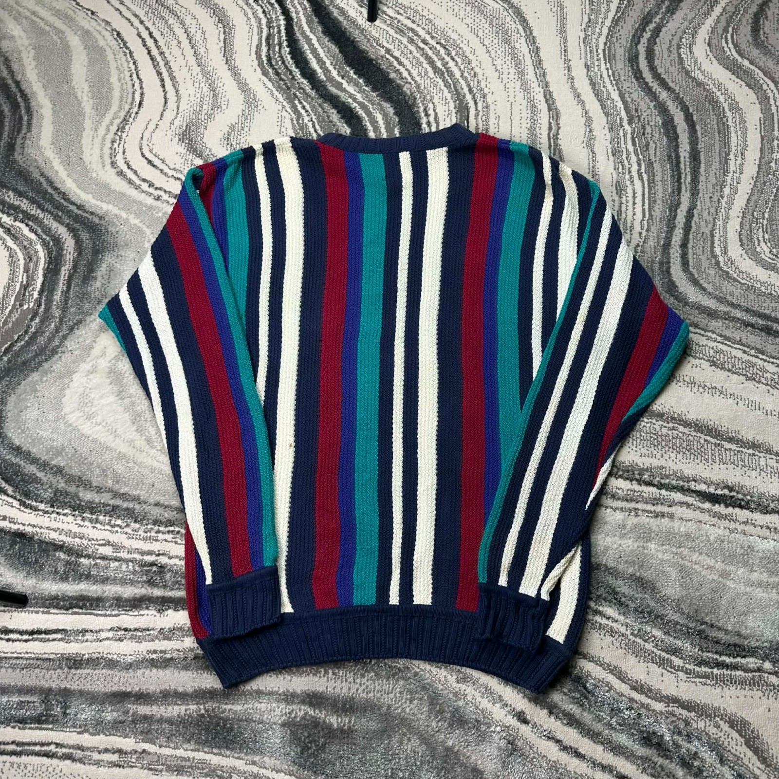 Vintage Chaps Ralph Lauren 90's Striped Crew Neck Knit Multi XL Pullover Jumper image 8