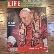 Life Magazine November 10, 1958 Pope John XXIII  Chef Boy-ar-dee 