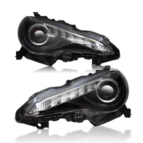 Black Projector Headlight Set With LED DRL For 13-16 Scion Toyota Subaru - Picture 1 of 6
